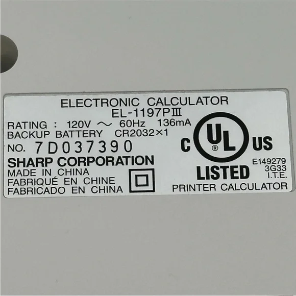 SHARP EL-1197PIII 12 Digit Electronic Calculator Printing Adding Machine Tested - Picture 6 of 8